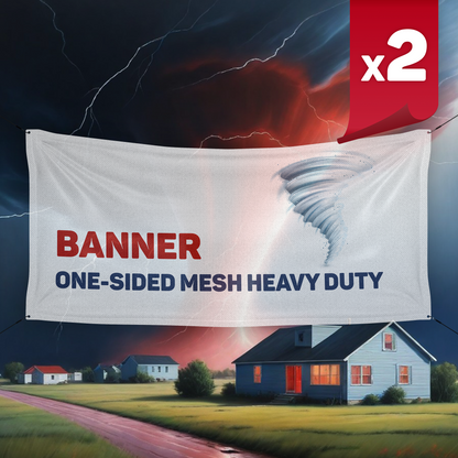 Outdoor One-Sided Mesh Heavy Duty Banner x2