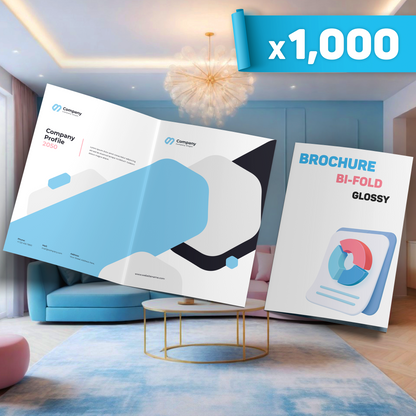 Bi-fold Glossy Brochure x1,000