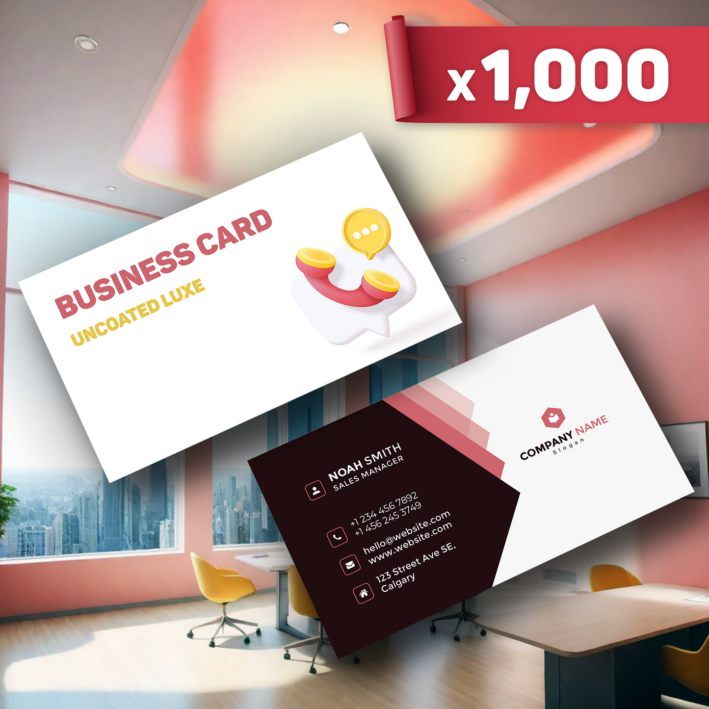 Uncoated Luxe Business Cards x1,000