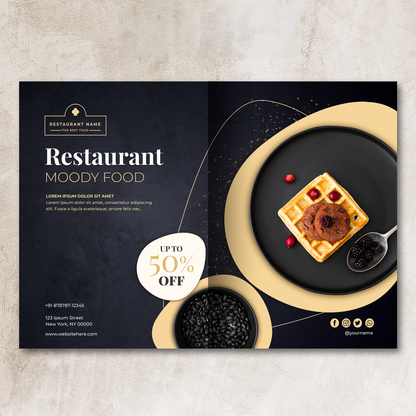 Bi-fold Glossy Menu x250