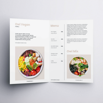 Bi Fold Pool Menu Bi-fold Matte Menu x2,500 – PRYNTY