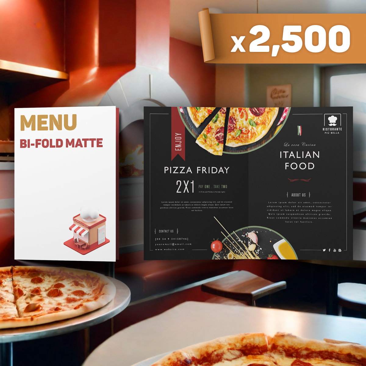 Matte Enu Bi-fold Matte Menu x2,500 – PRYNTY