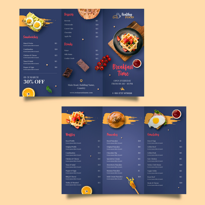 Tri-fold Matte Menu x250