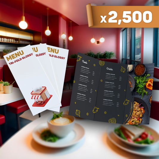 Tri-fold Glossy Menu x2,500