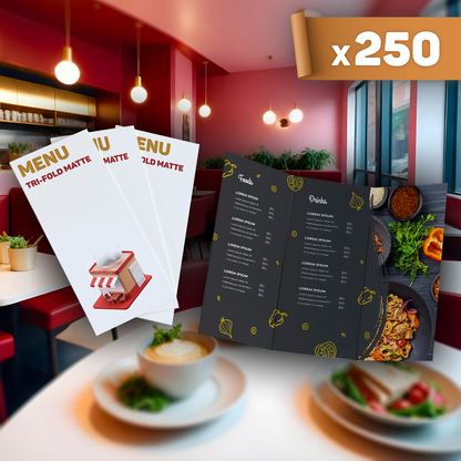 Tri-fold Matte Menu x250