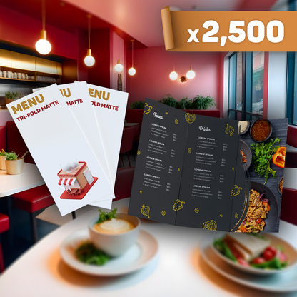 Tri-fold Matte Menu x2,500